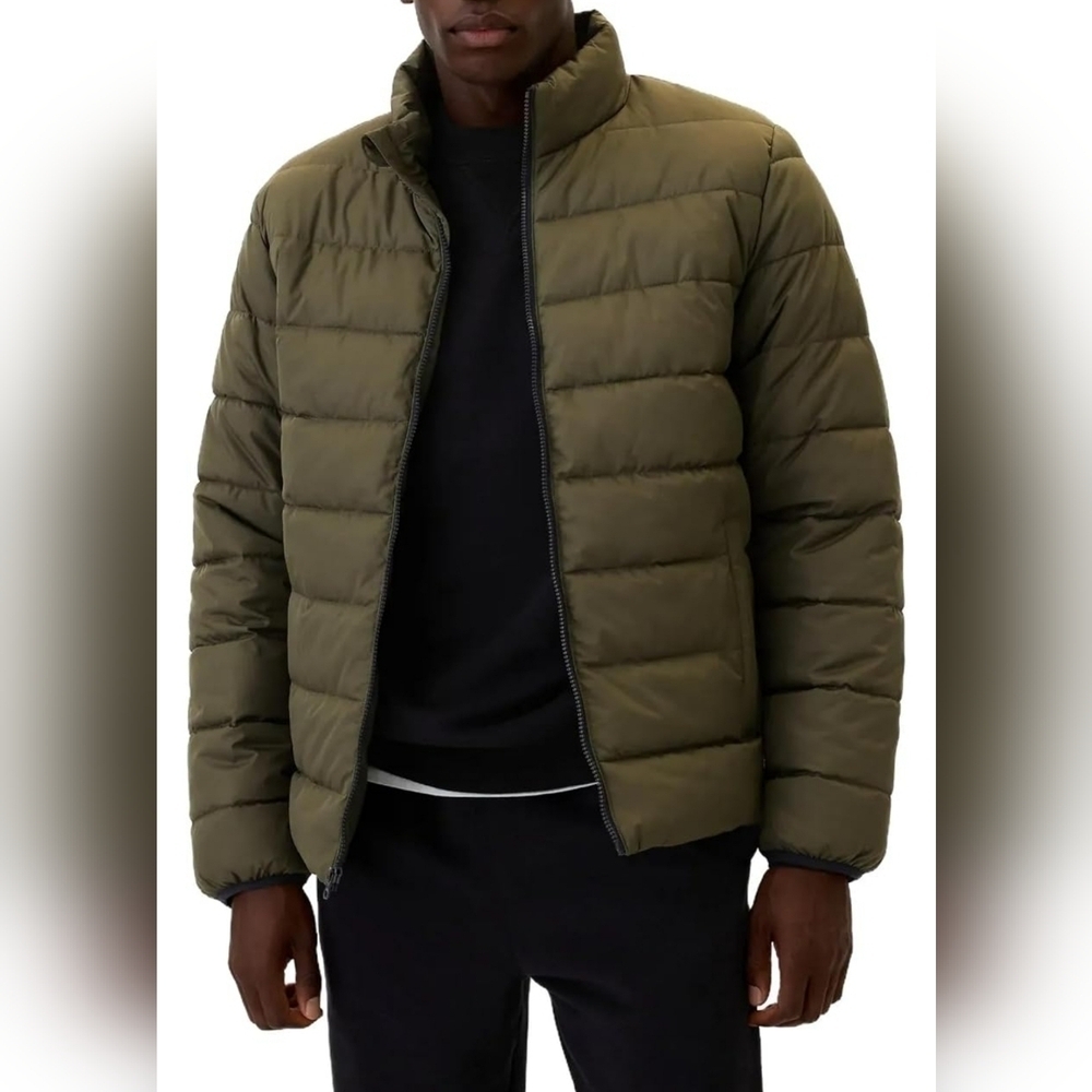 Mens ColdControl Relaxed Puffer Jacket XL Olive Windproof Waterproof